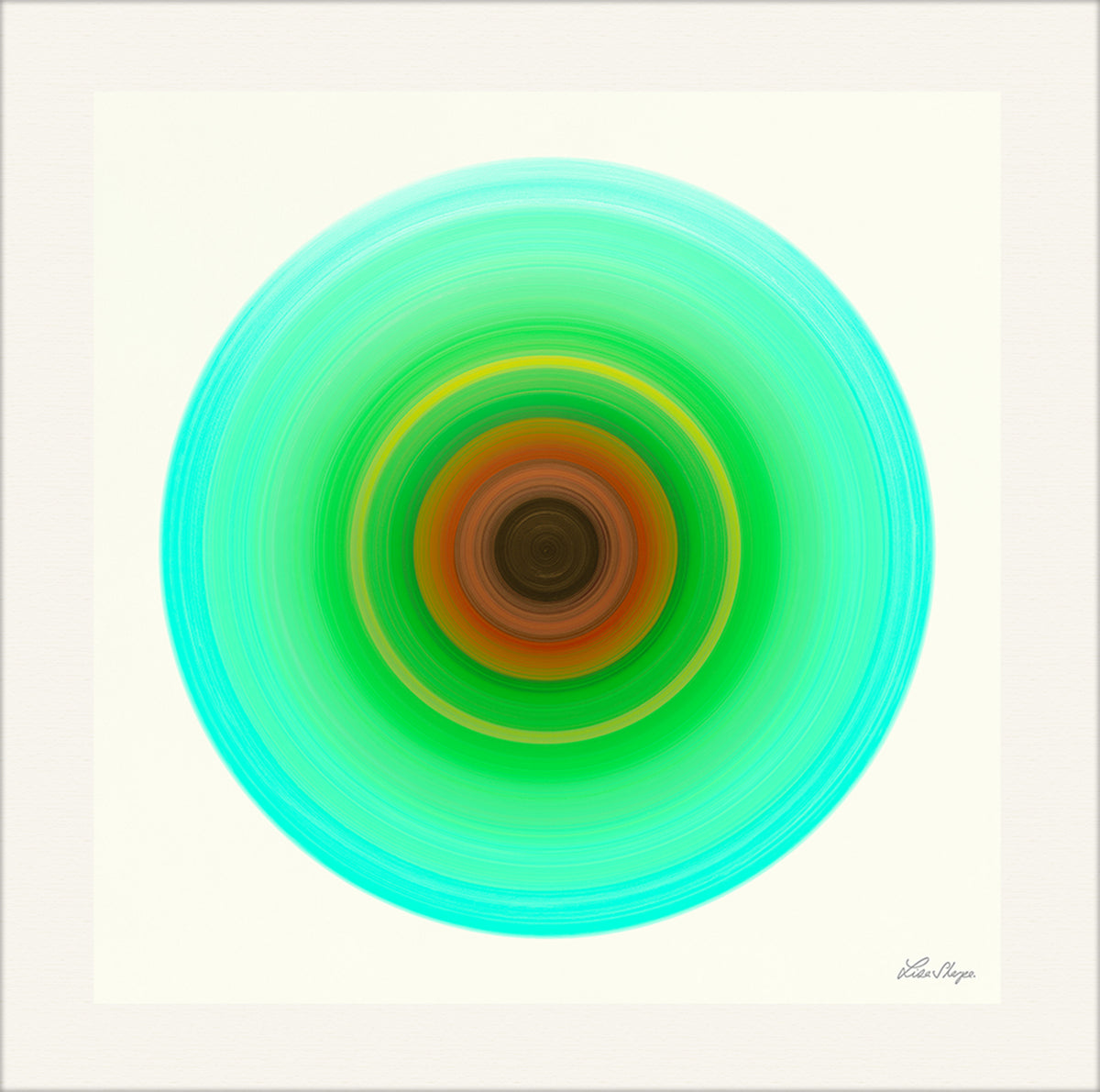 Keep Shining Brightly, Aqua Light, mounted and ready to frame