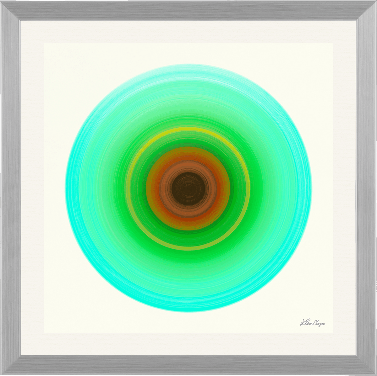 Keep Shining Brightly, Aqua Light in a silver frame